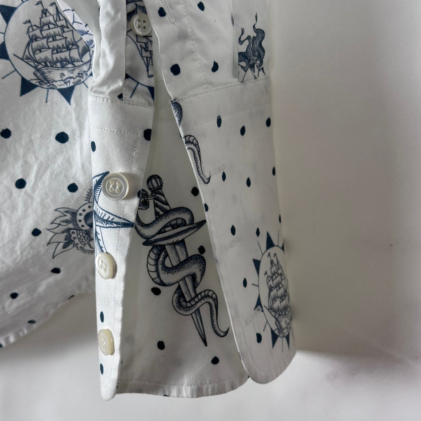 Alexander McQueen Lost At Sea Tattoo Button-Up Shirt