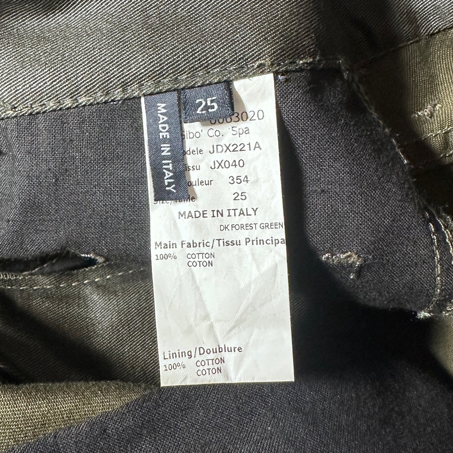 Jil Sander Forest Green Waxed Pants