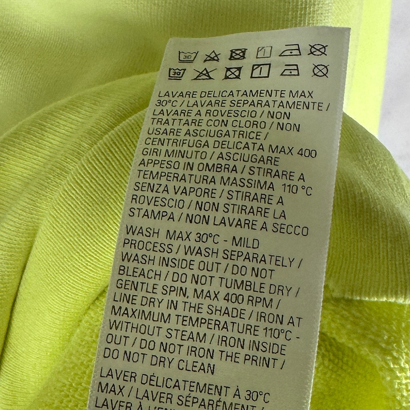 Balenciaga Tape Type Yellow Oversized Ripped Pocket Hoodie