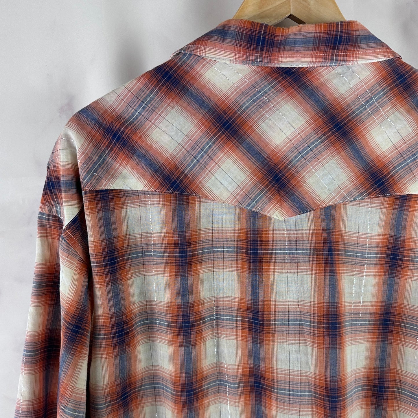Vintage Rustler Western Plaid Pearl Snap Shirt