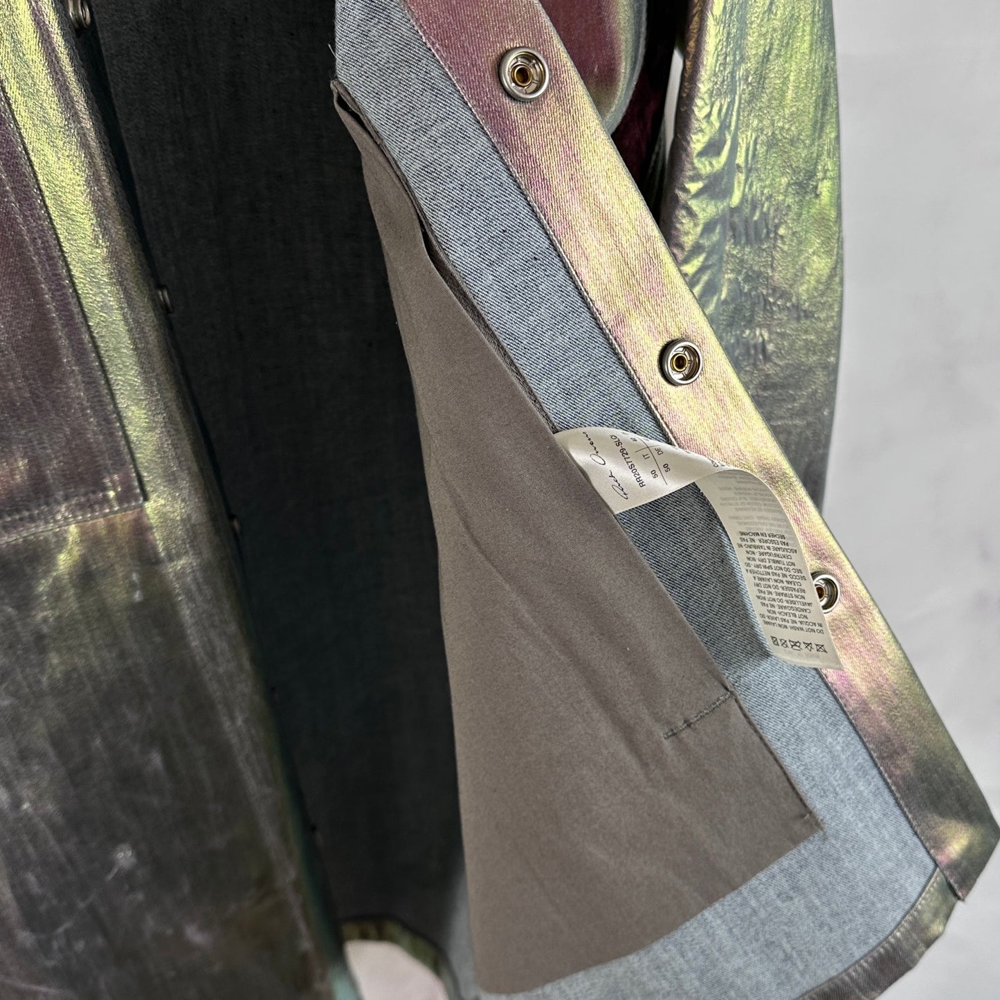 Rick Owens S/S20 Iris Shiny Denim Outershirt