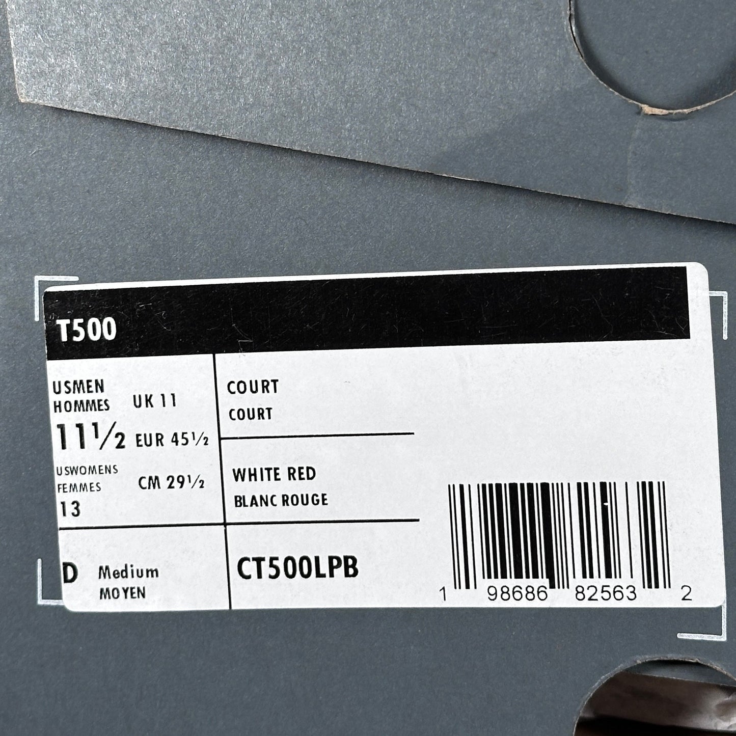 New Balance T500 Court White/Red