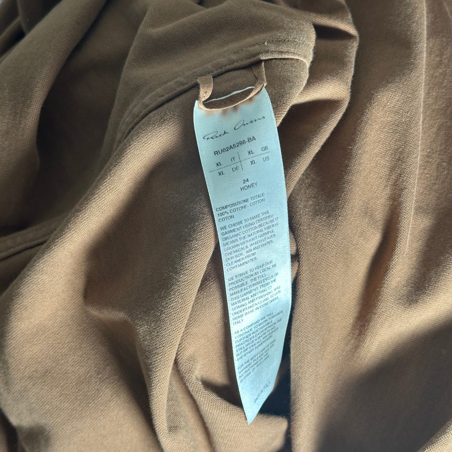 Rick Owens Gethsemane F/W21 Honey Turtleneck Longsleeve