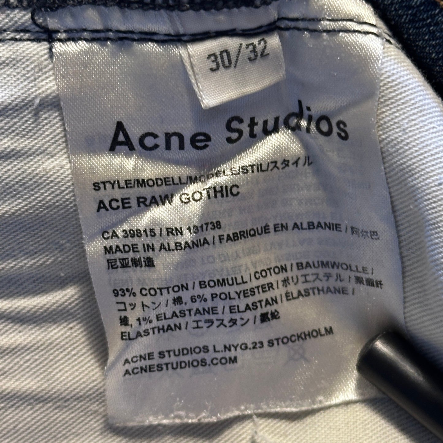 Acne Studios Ace Raw Gothic Distressed Denim