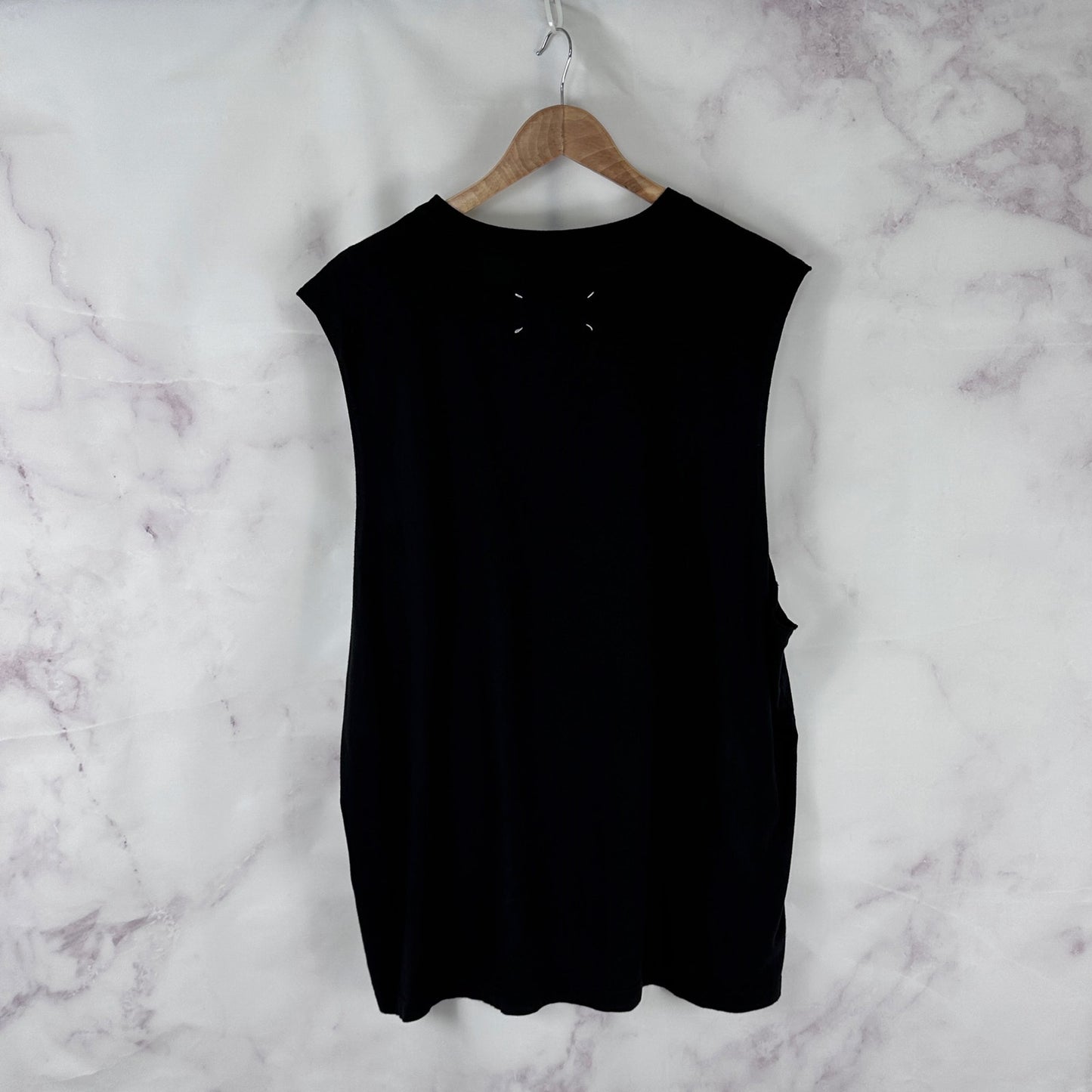 Maison Margiela Reference 10:14 Black Garment Dyed Sleeveless Tee