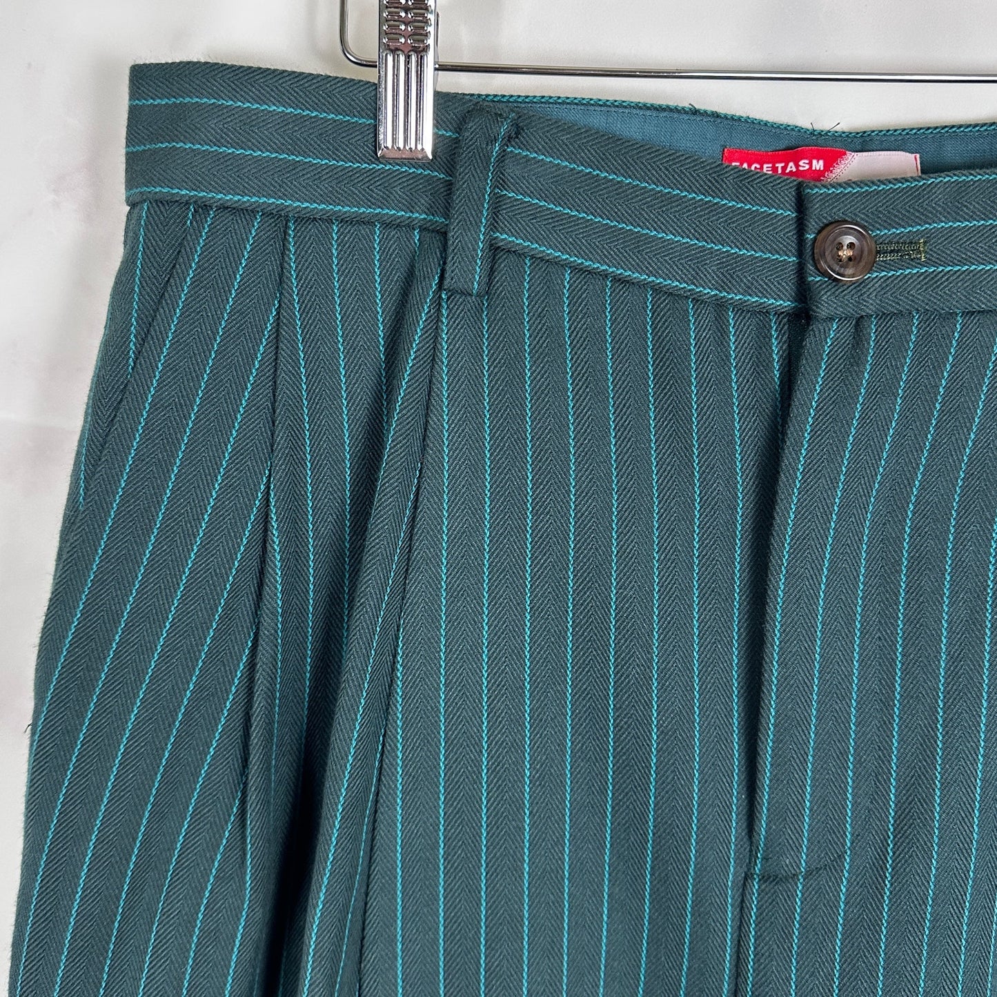 Facetasm x Coca-Cola Green Two Tuck Stripe Pants