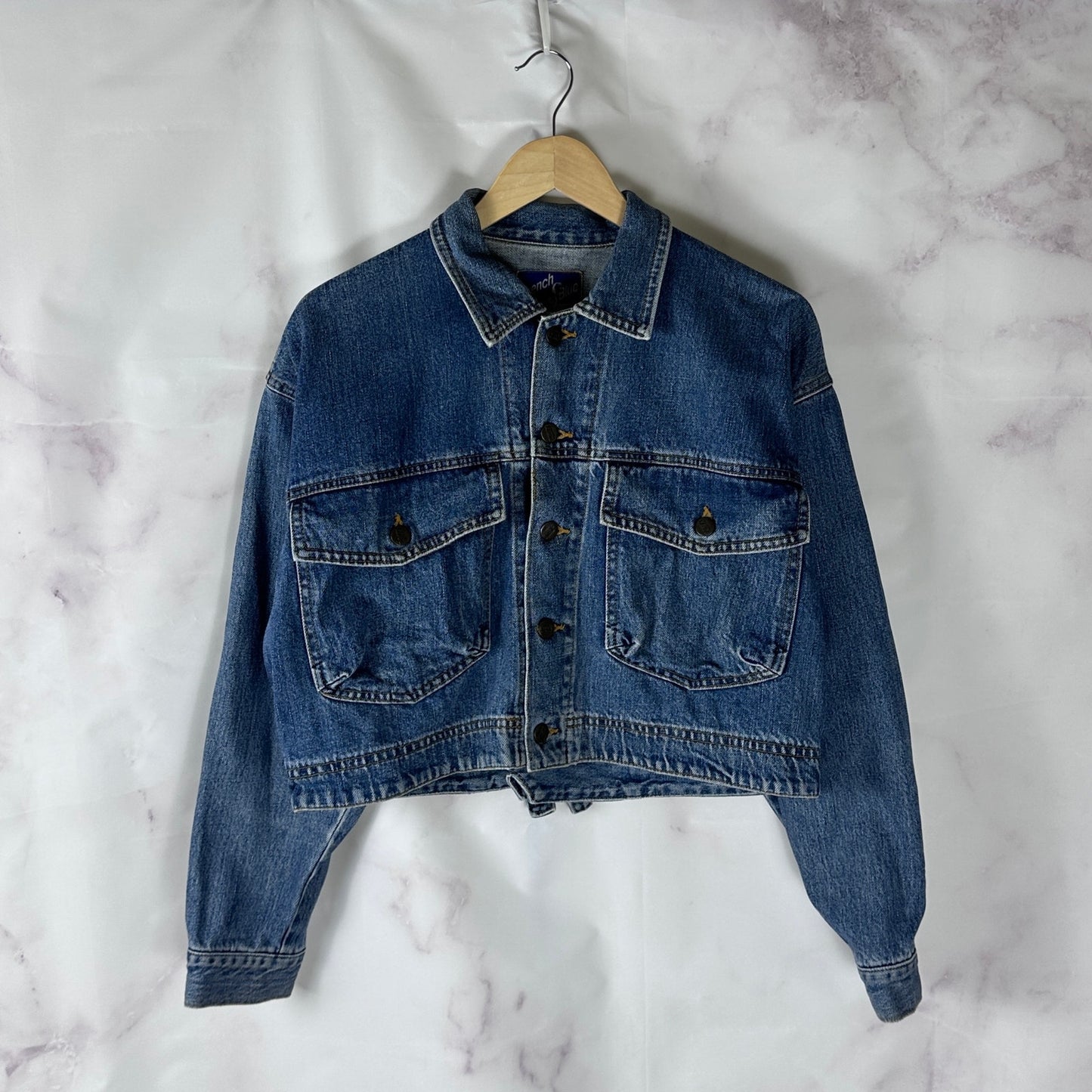 Pony Express French Blue Cropped Denim Jacket