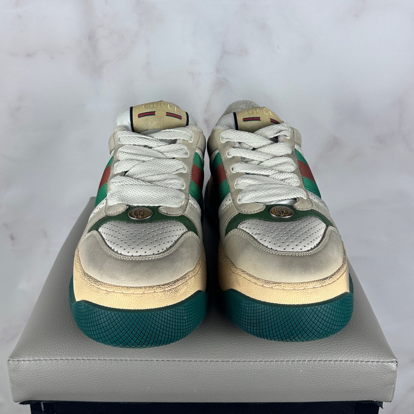 Gucci Double Screener Sneaker Perforated Cream