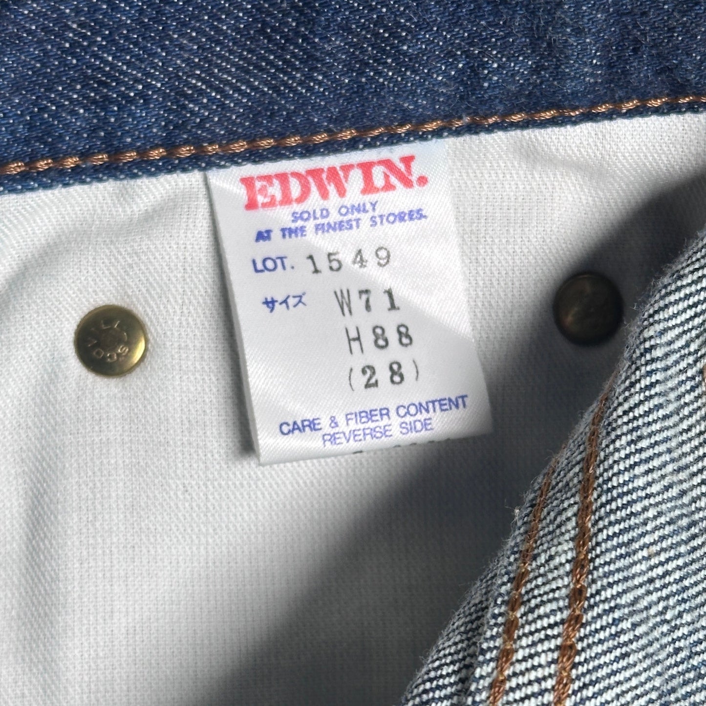 Edwin Indigo Bootcut Denim Jeans Lot 1549