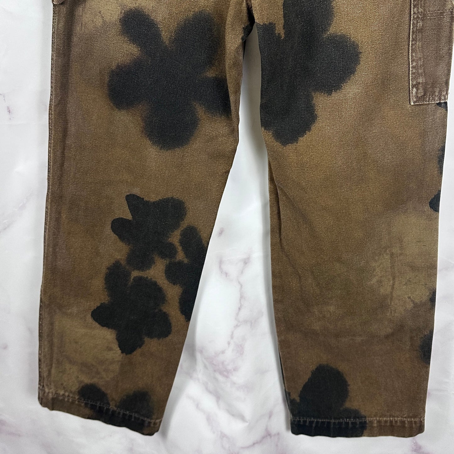 Stussy Floral Dye Double Knee Brown Work Pant