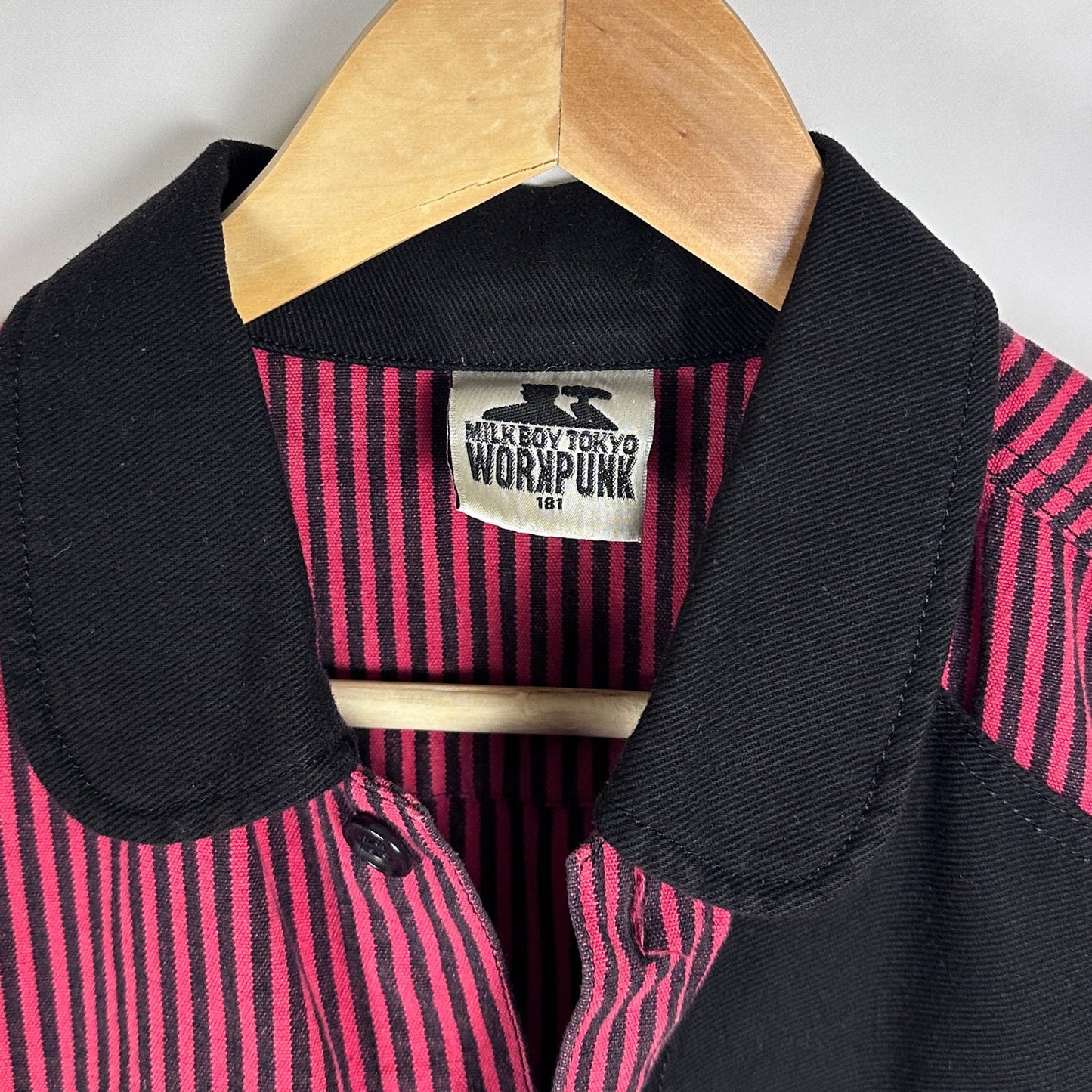 Milkboy Tokyo Red Stripe Work Punk Bowling Shirt