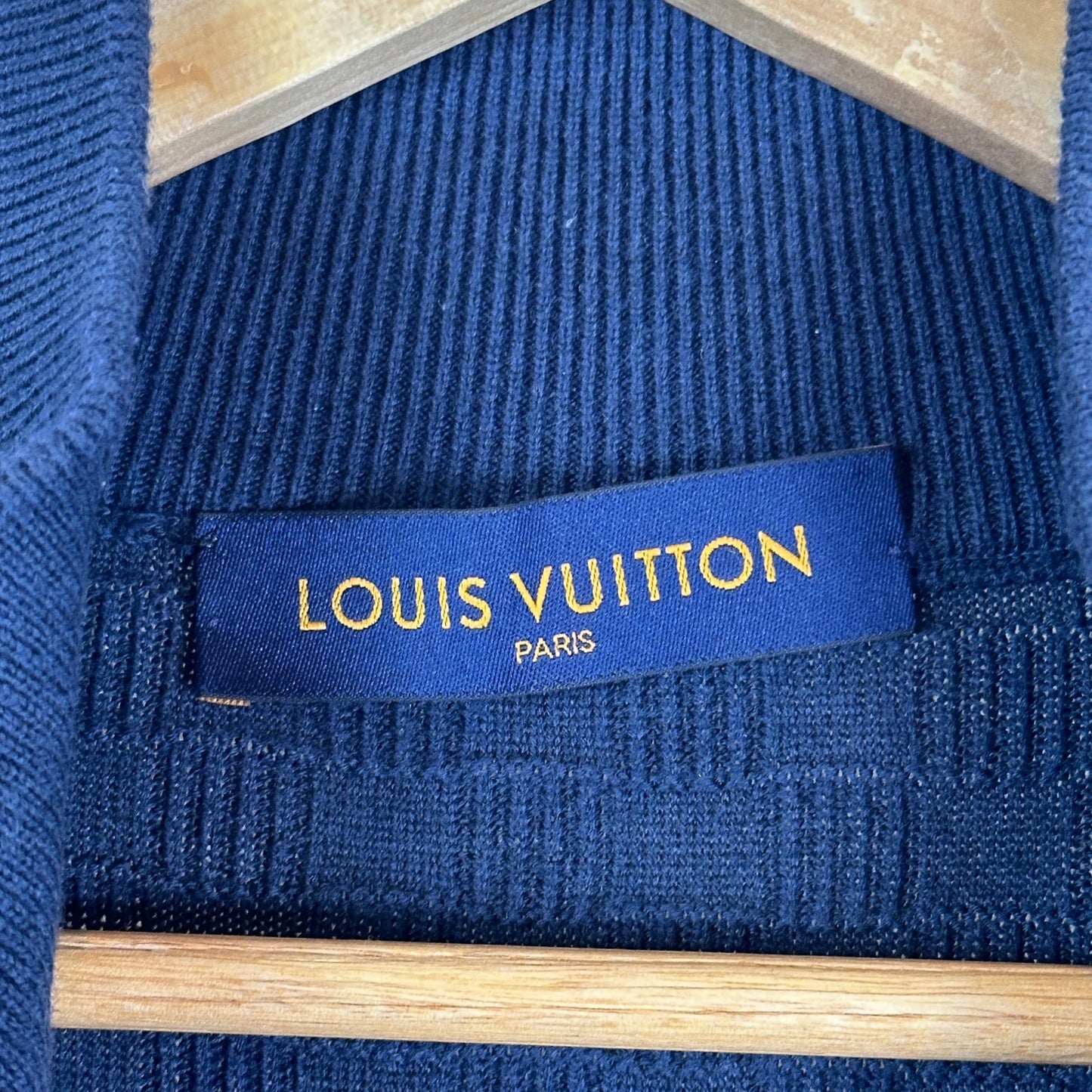 Louis Vuitton Damier Signature Zip-Through Navy Cardigan Sweater