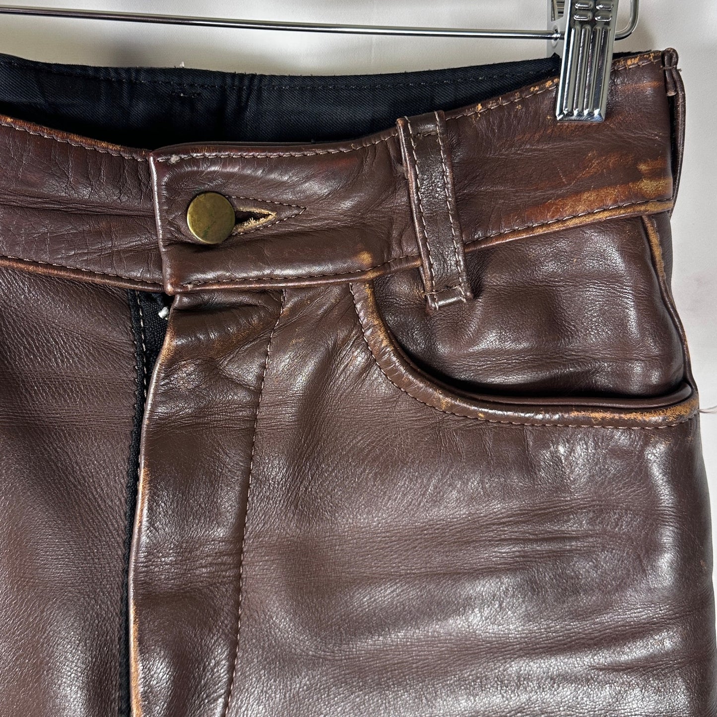 Vanson Vintage Brown Leather Pants