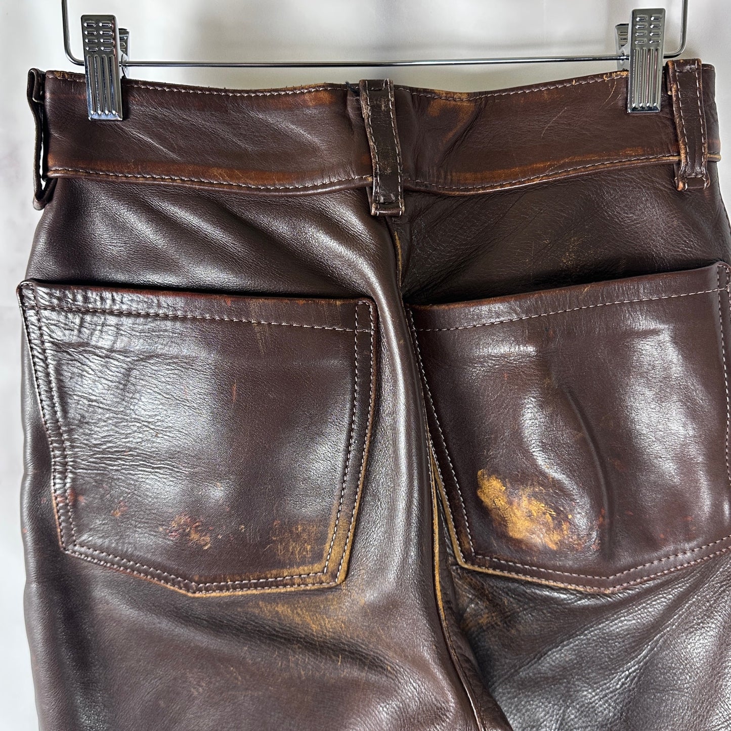 Vanson Vintage Brown Leather Pants