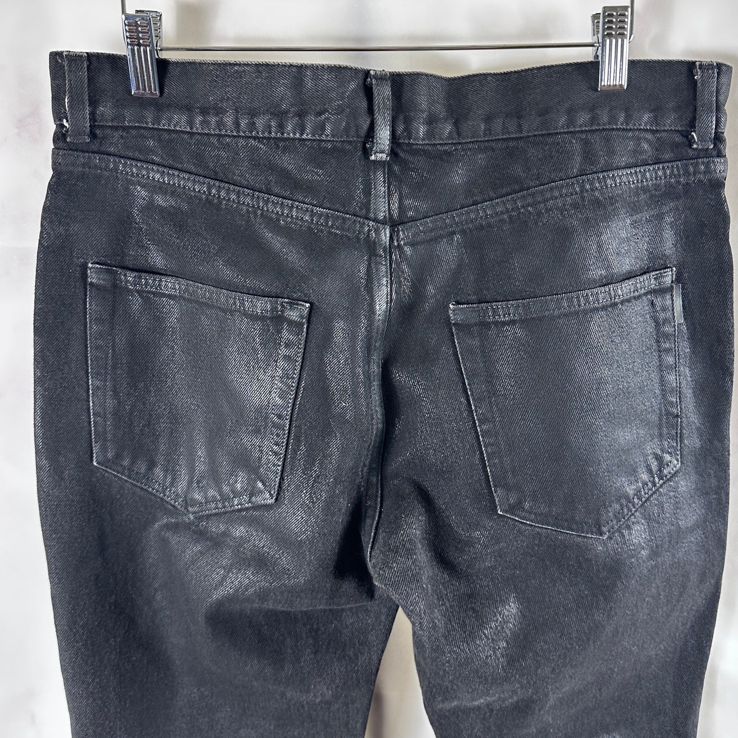 Saint Laurent Paris Waxed Black D02 M/SK Denim Jeans