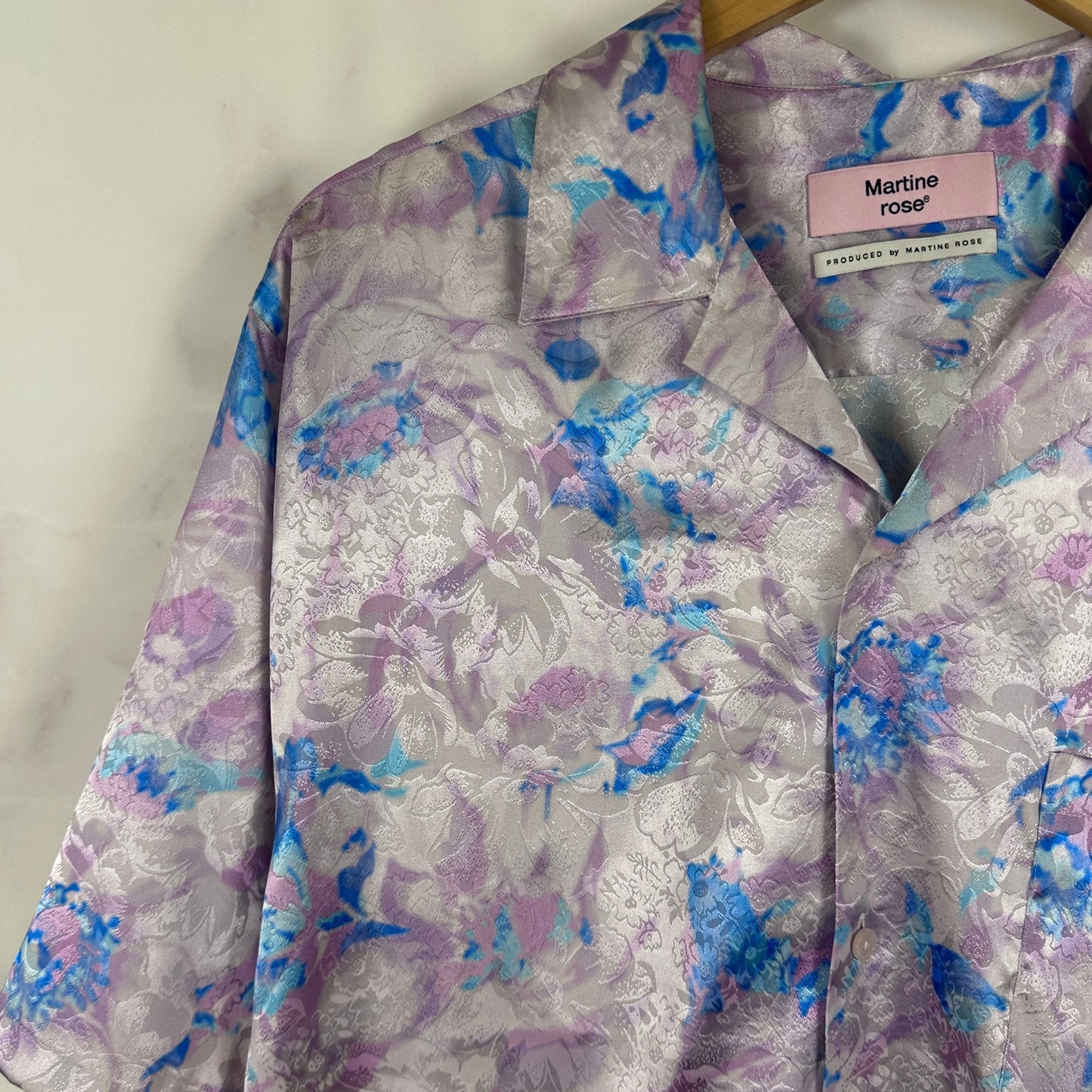Martine Rose Oversized Lilac Floral Vacation Shirt