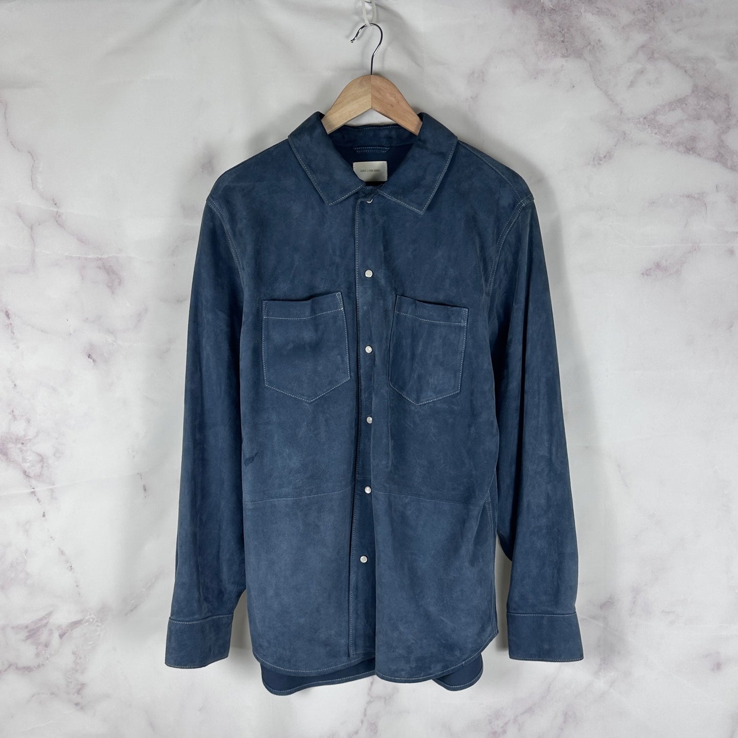 Aime Leon Dore F/W22 Blue Grey Suede Shirt