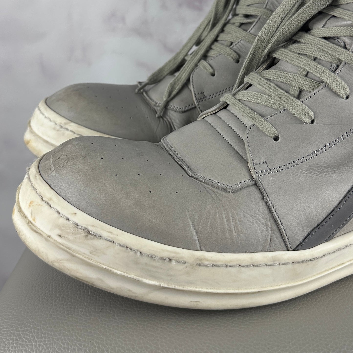 Rick Owens F/W22 Pearl Grey Reflective Geobasket