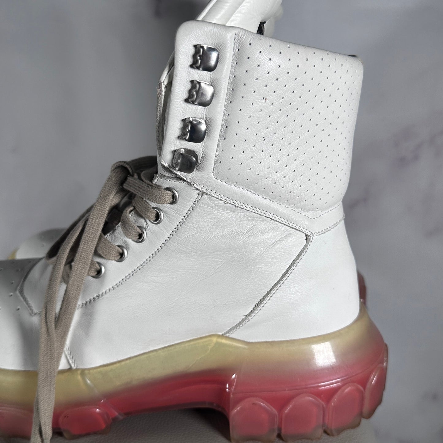 Rick Owens S/S21 Tecuatl White Bozo Hiking Boots