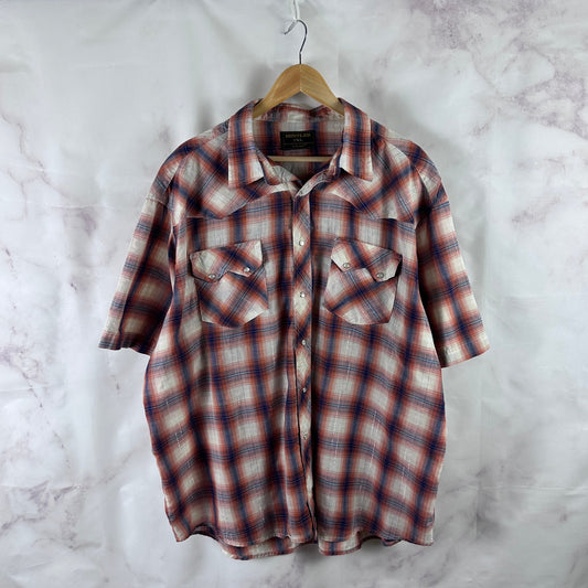 Vintage Rustler Western Plaid Pearl Snap Shirt