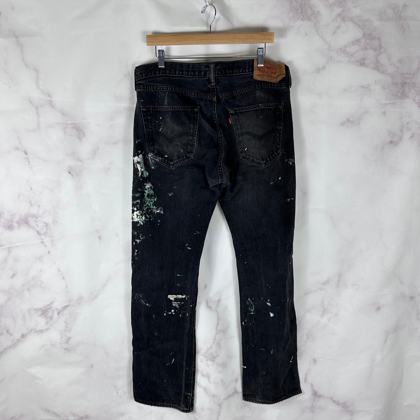 Vintage Levi’s 501 Black Painted Denim Jeans