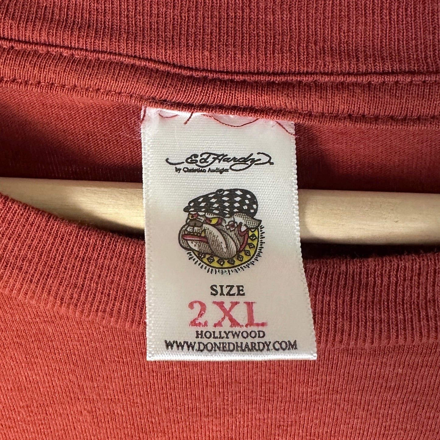 Ed Hardy Burnt Orange Love Kills Slowly Graphic Tee