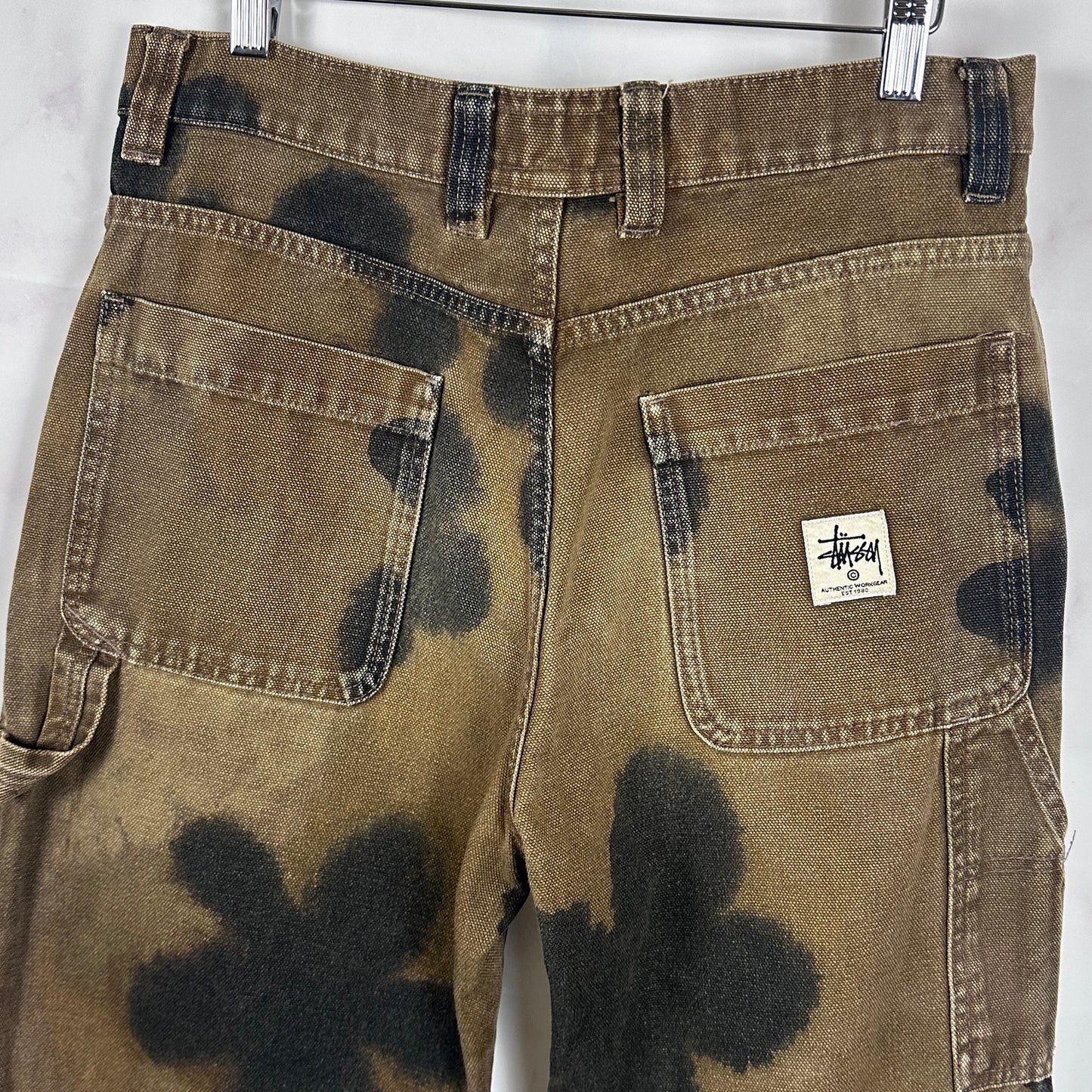 Stussy Floral Dye Double Knee Brown Work Pant