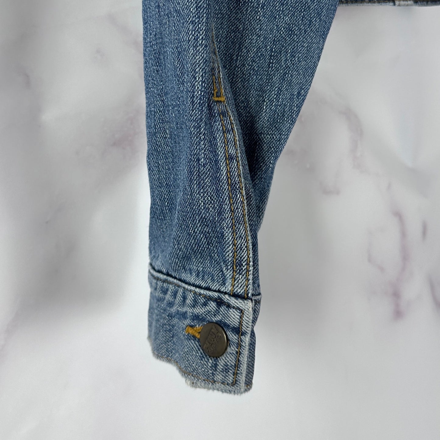 Pony Express French Blue Cropped Denim Jacket
