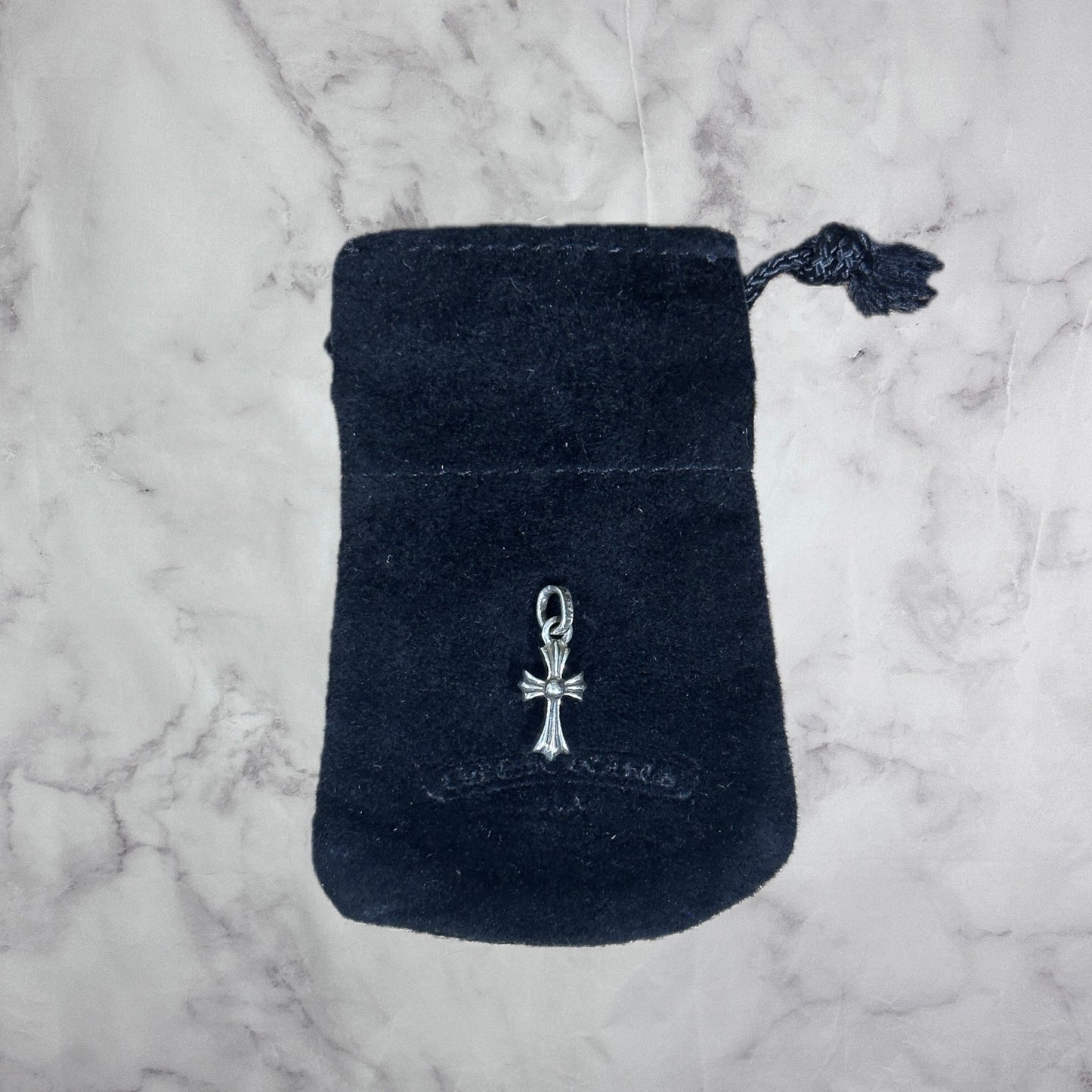 Chrome Hearts Tiny Baby Fat Silver Cross Pendant