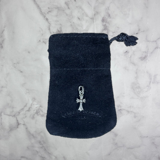 Chrome Hearts Tiny Baby Fat Silver Cross Pendant