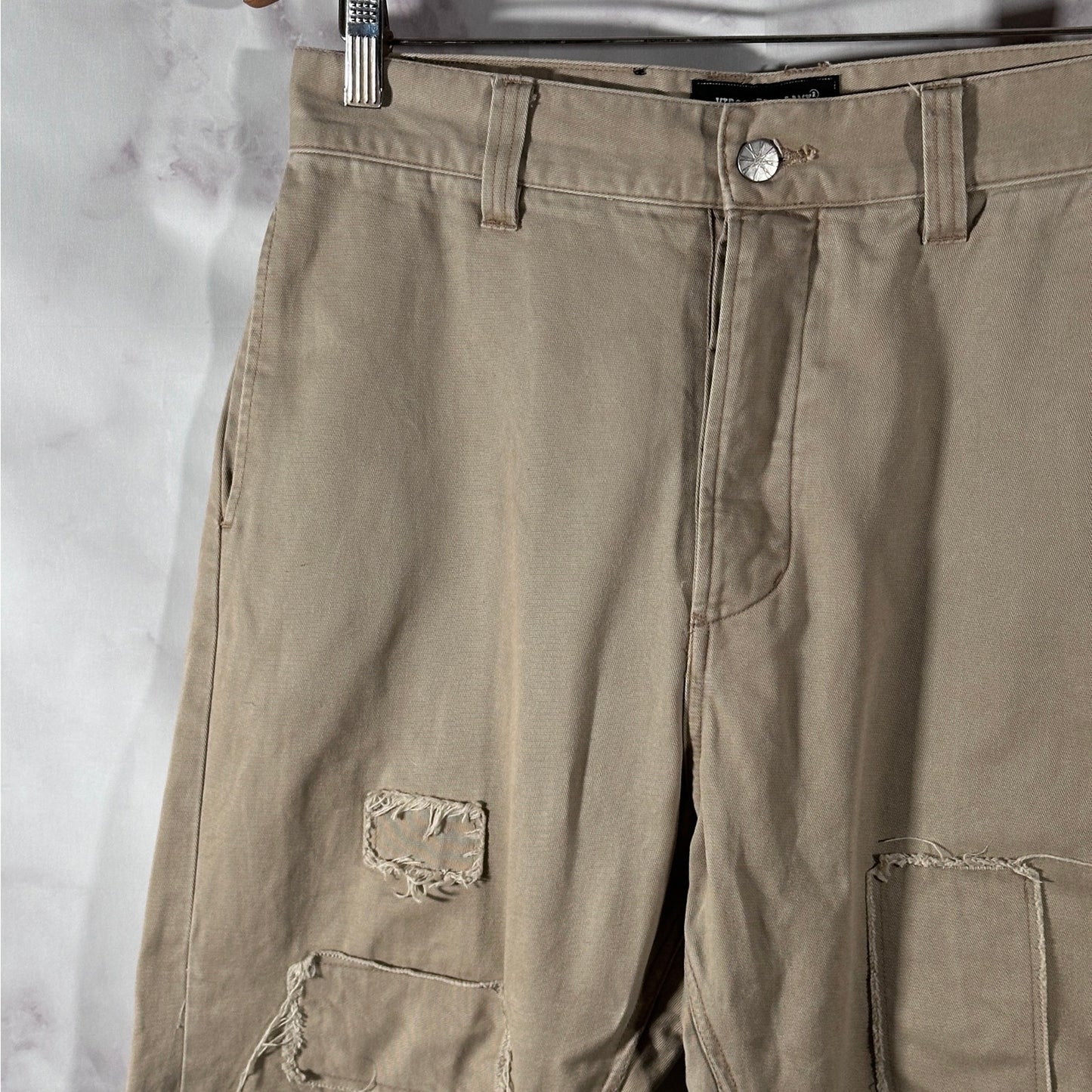 Virgo Rebel Army Repaired Khaki Pants