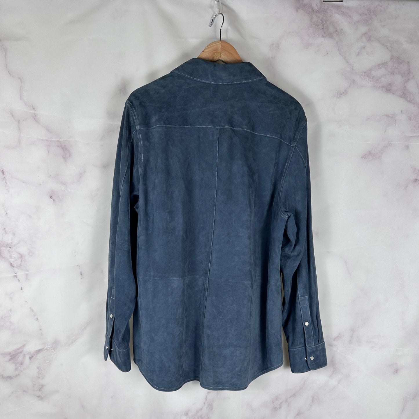 Aime Leon Dore F/W22 Blue Grey Suede Shirt