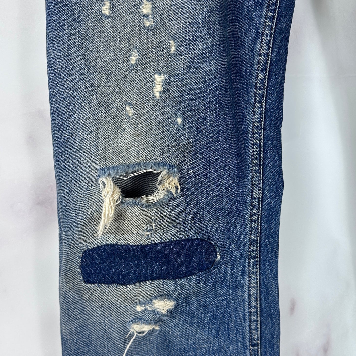Diesel Black Gold Distressed Repaired Denim