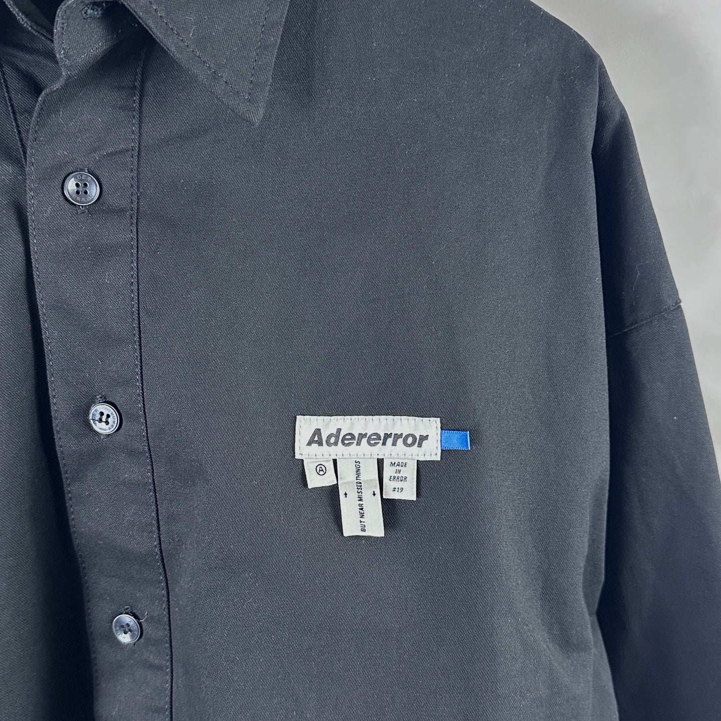 Ader Error F/W19 Black Cropped Button-Up Shirt