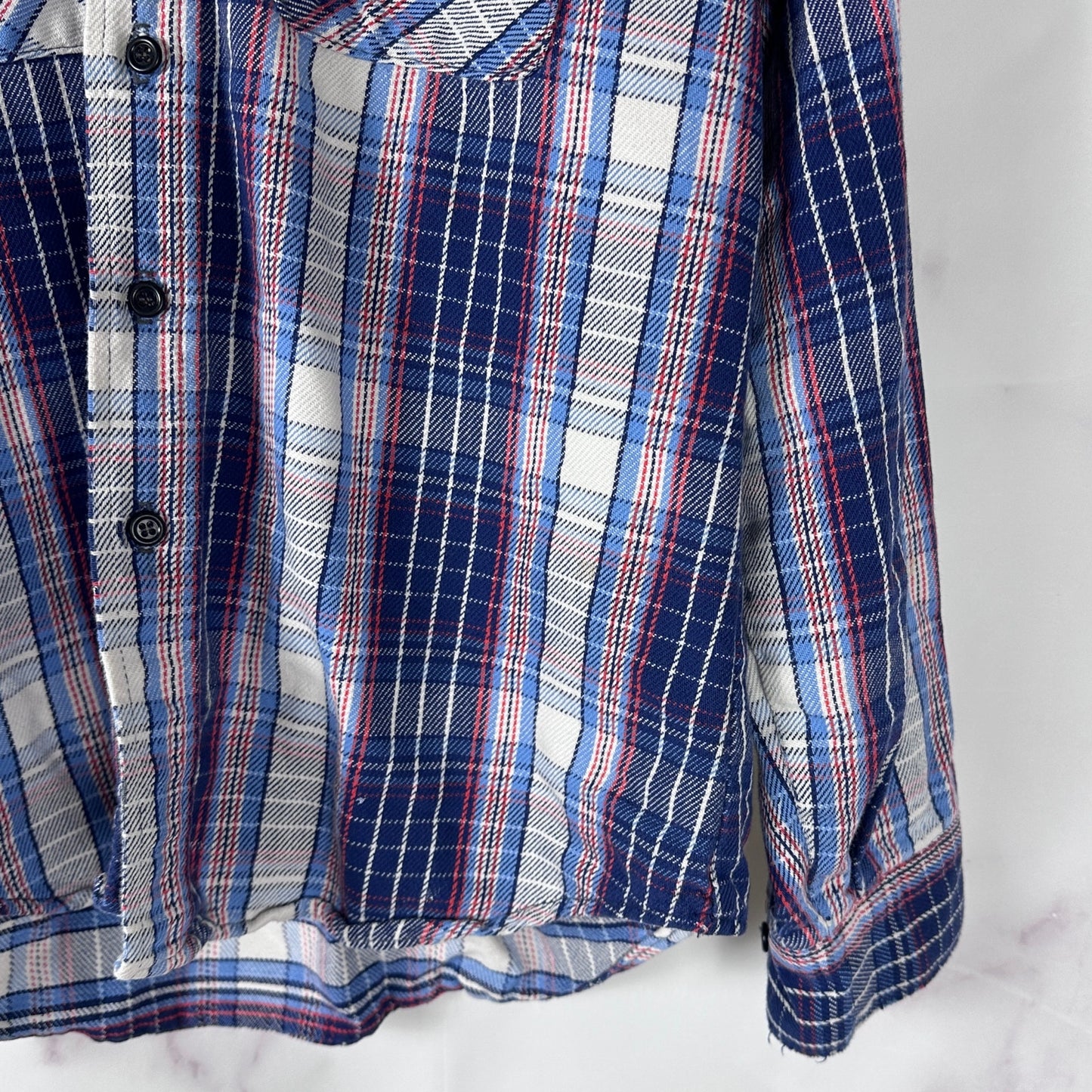 Vintage Five Brother Blue Plaid Flannel