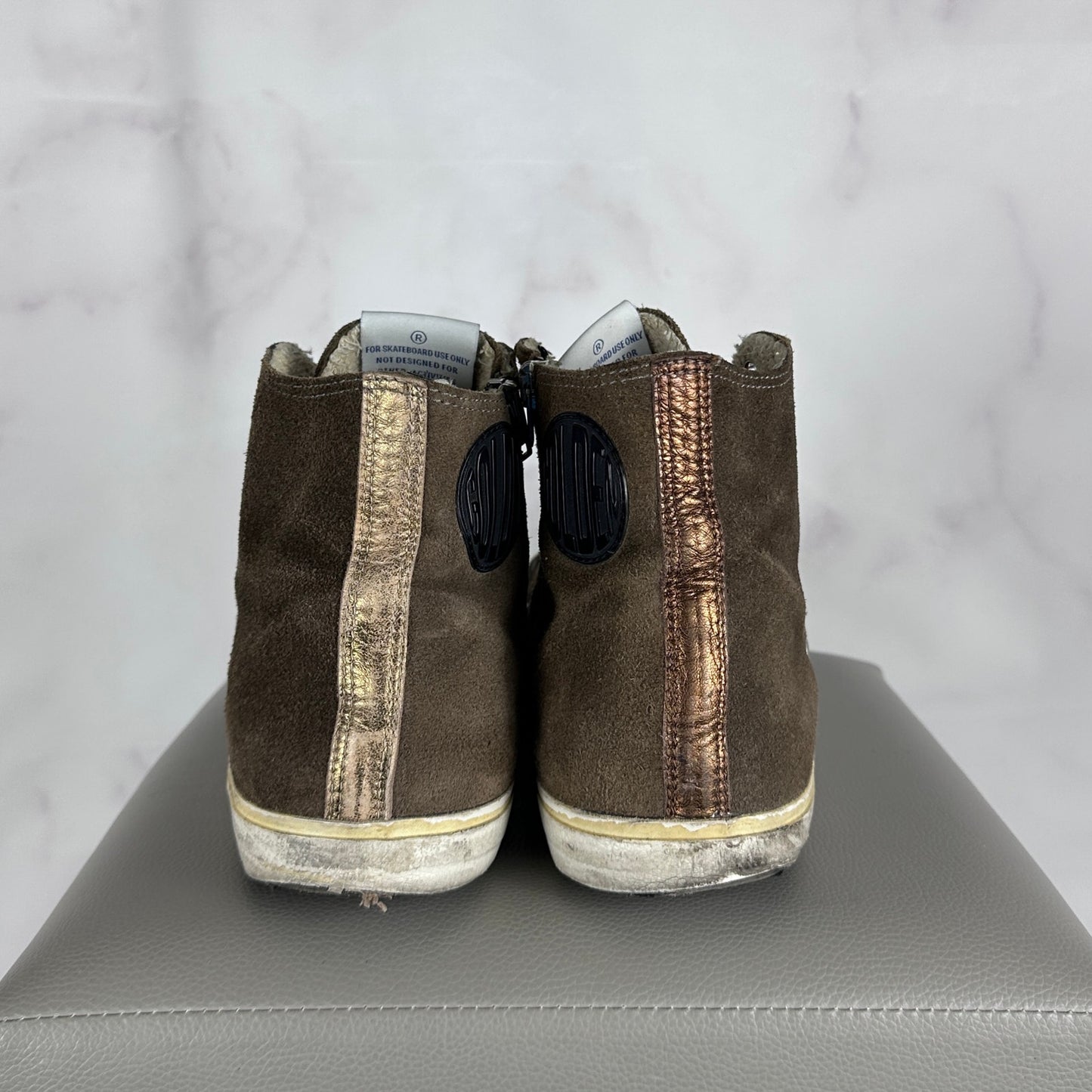 Golden Goose Francy Brown High Top Skate Sneaker