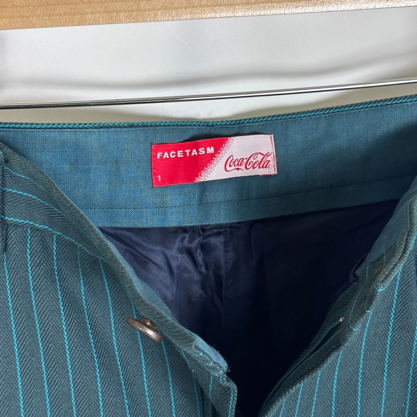 Facetasm x Coca-Cola Green Two Tuck Stripe Pants