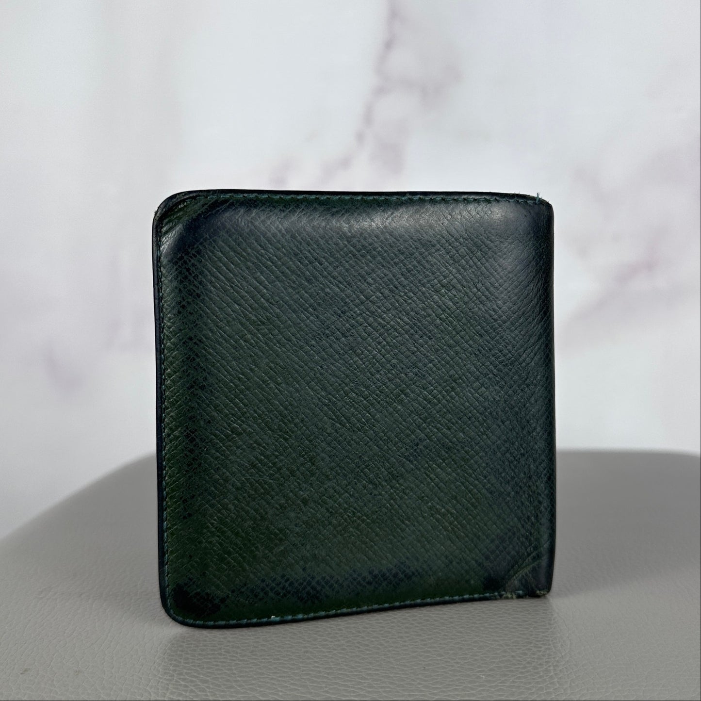 Louis Vuitton Green Leather Bifold Wallet