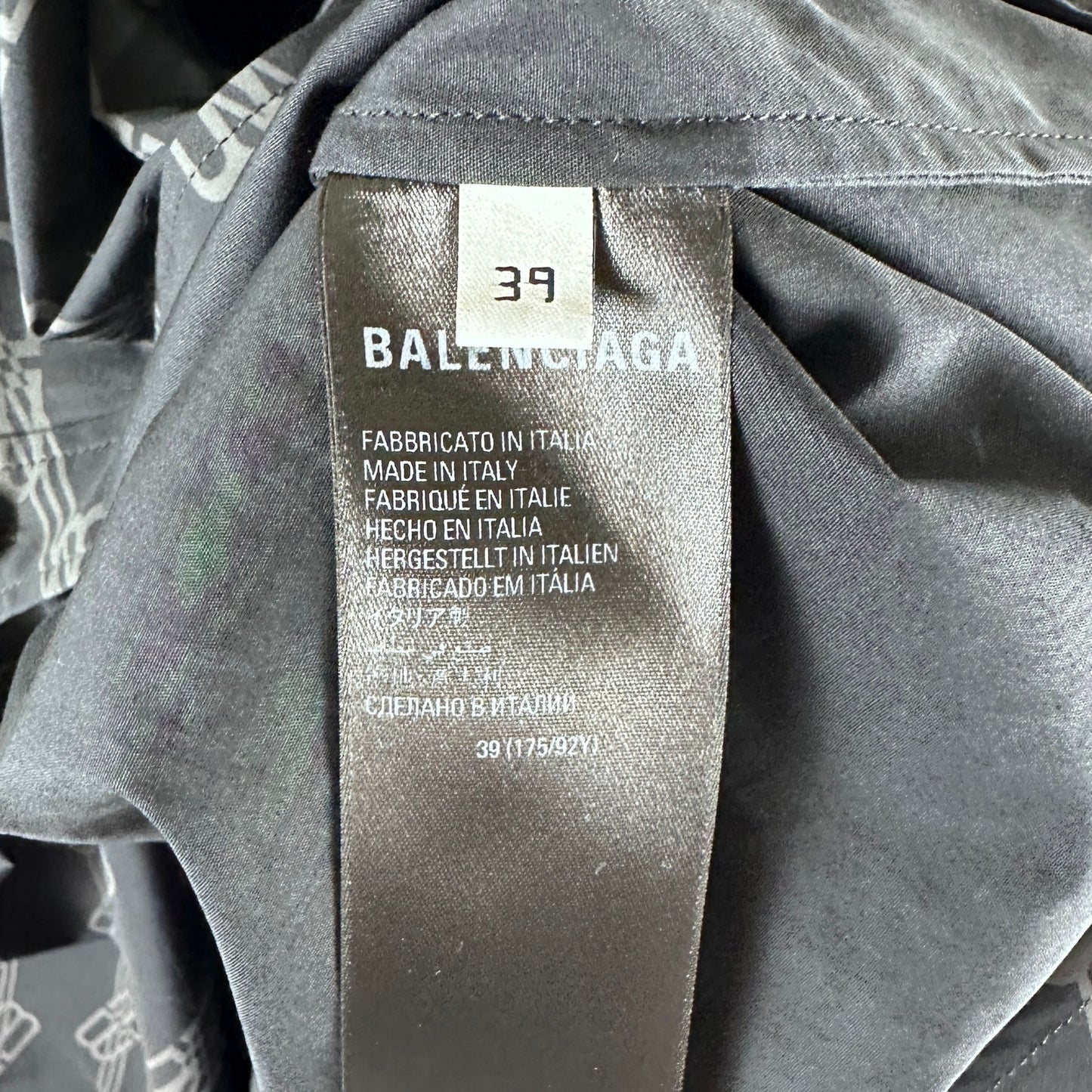 Balenciaga Monogram Black Button-Up Shirt