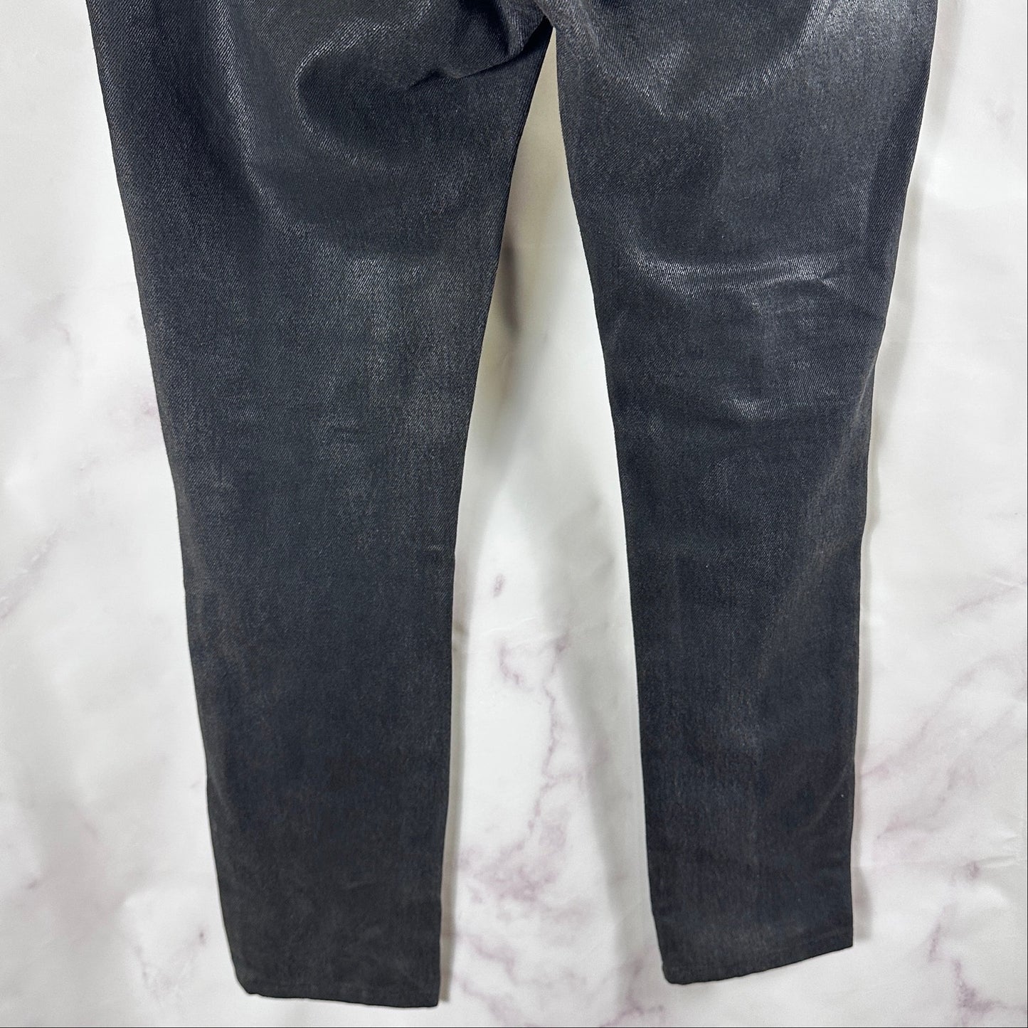 Saint Laurent Paris Waxed Black D02 M/SK Denim Jeans