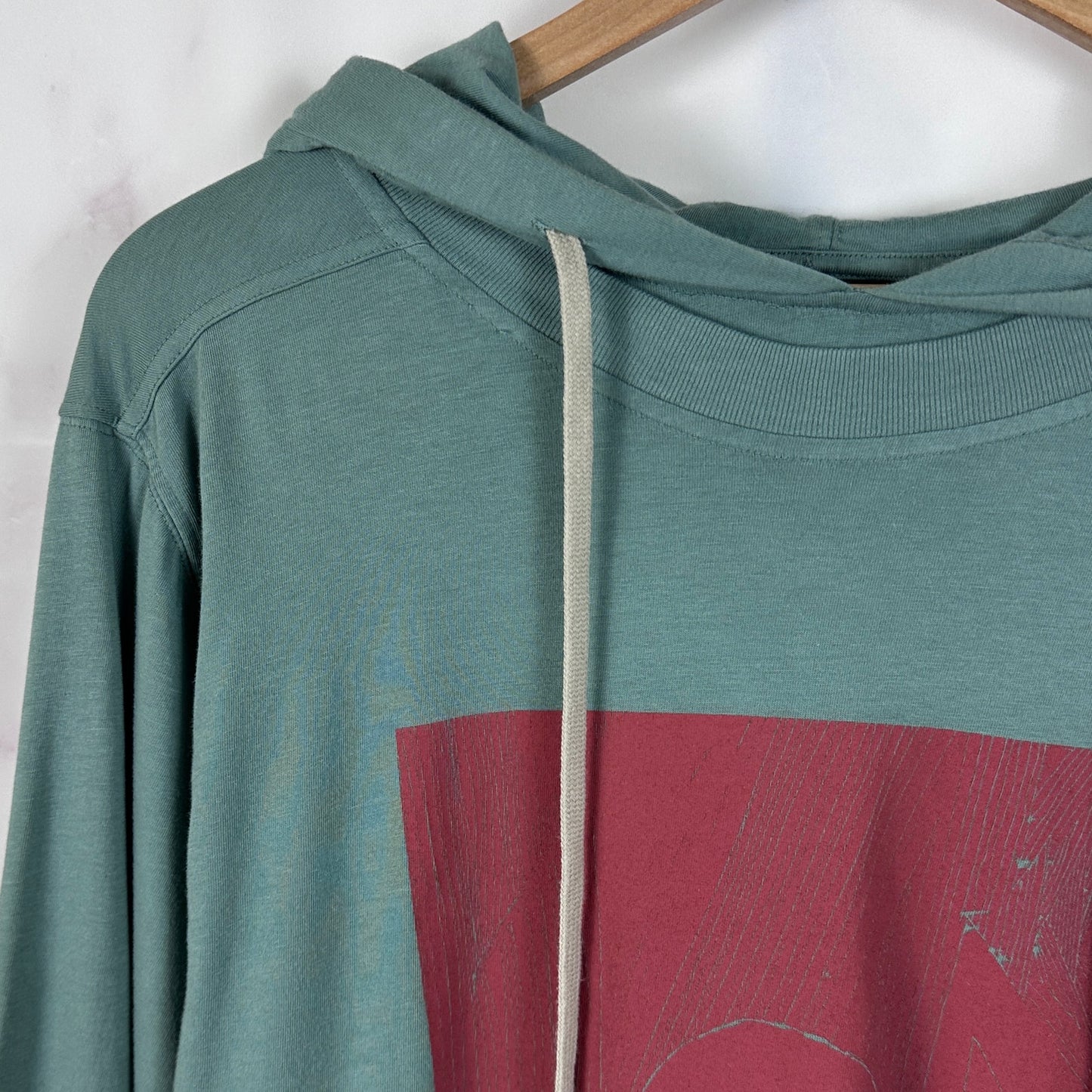 Rick Owens DRKSHDW Hustler Aqua Layered Hoodie