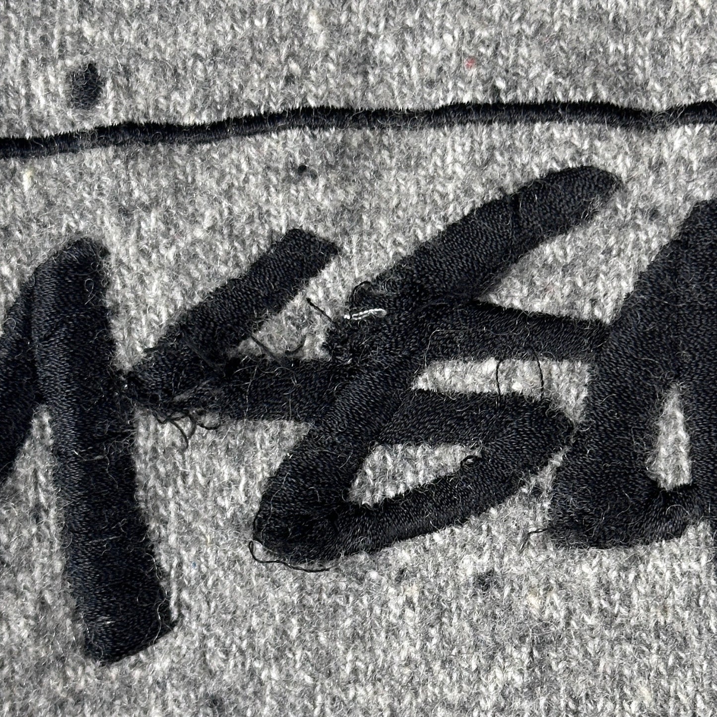 Stussy Japan Grey Knit Embroidered Sweater