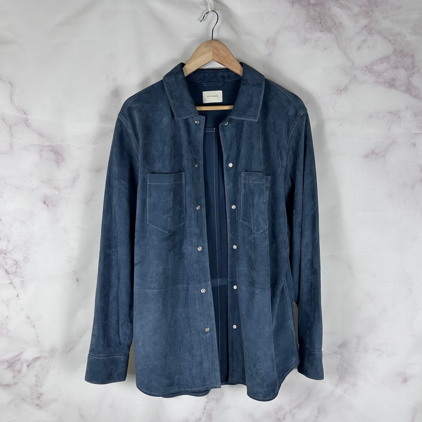 Aime Leon Dore F/W22 Blue Grey Suede Shirt