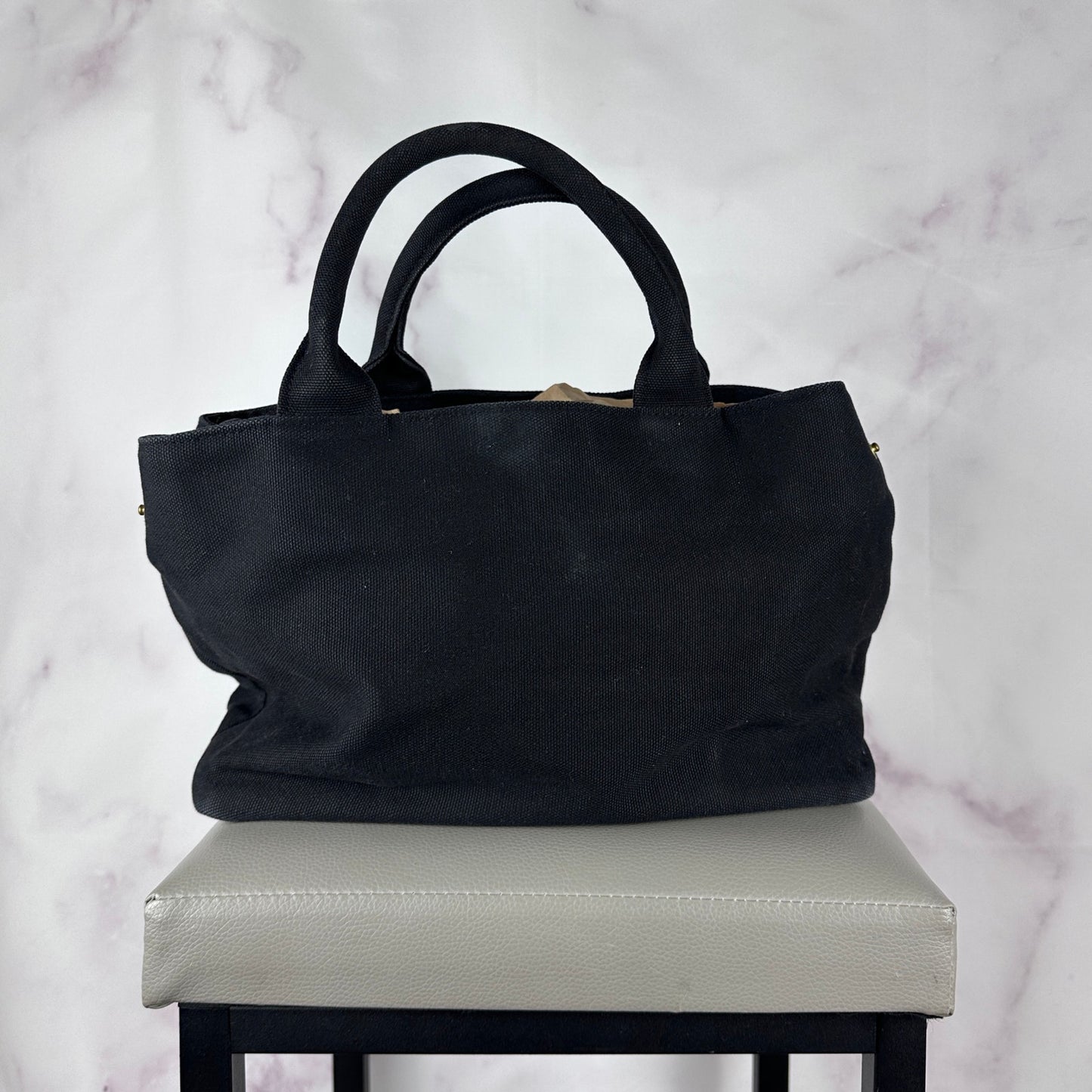 Ray BEAMS Star Studded Black Canvas Purse