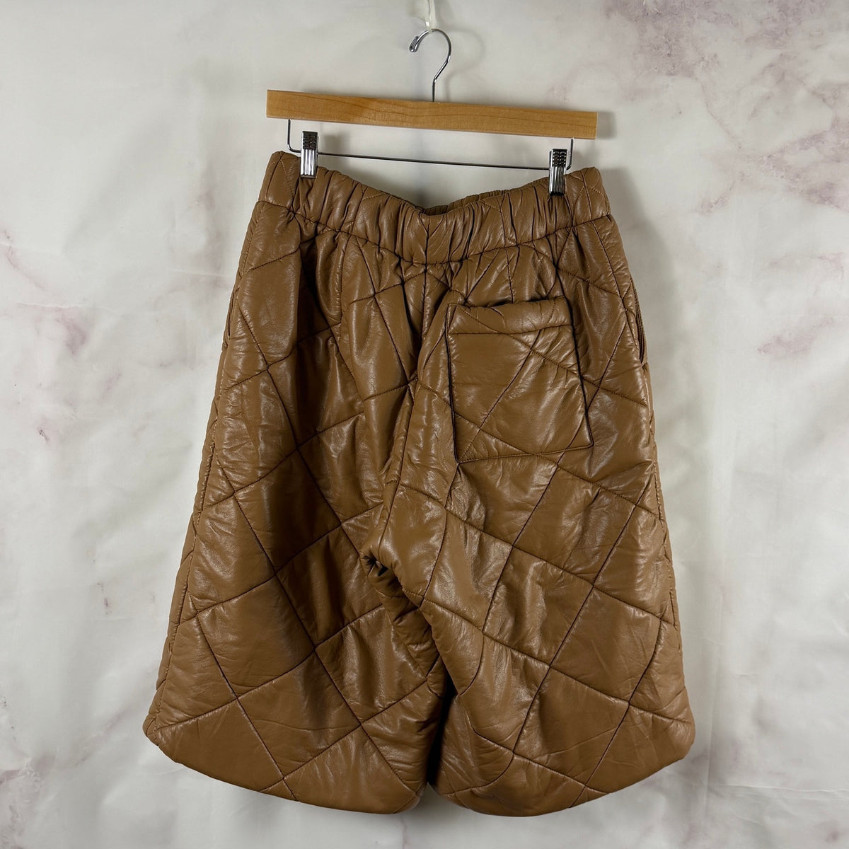 Dries van Noten S/S22 Quilted Brown Long Shorts