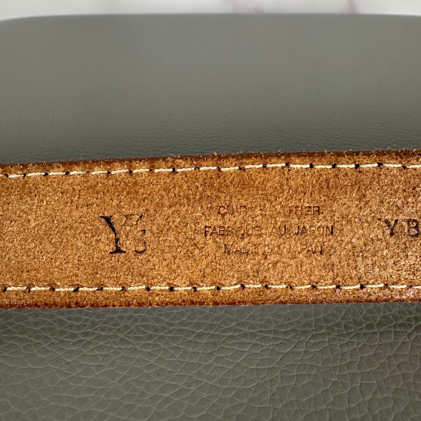 Y’s Yohji Yamamoto Black Contrast Stitch Leather Western Belt