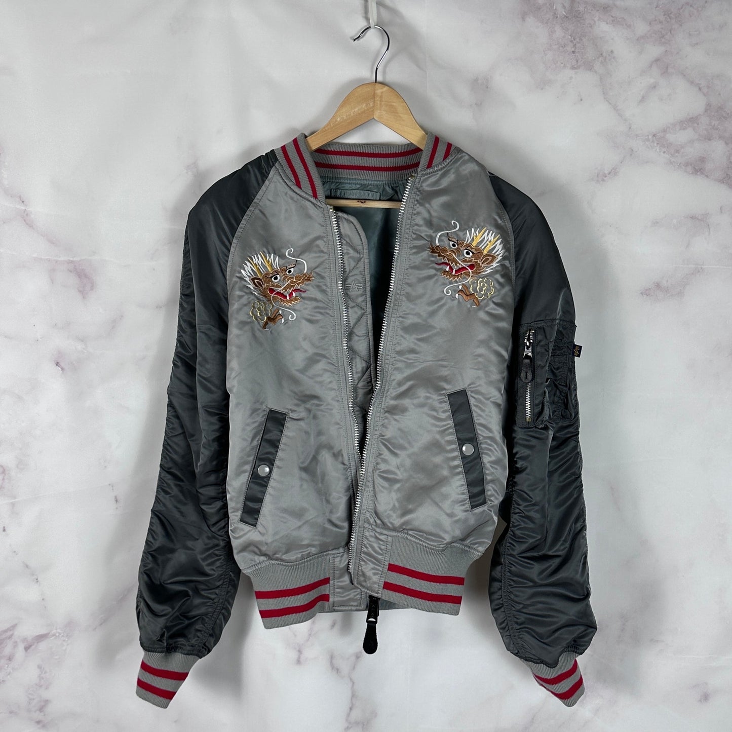 Alpha Industries Japanese Dragon Souvenir MA-1 Bomber Jacket