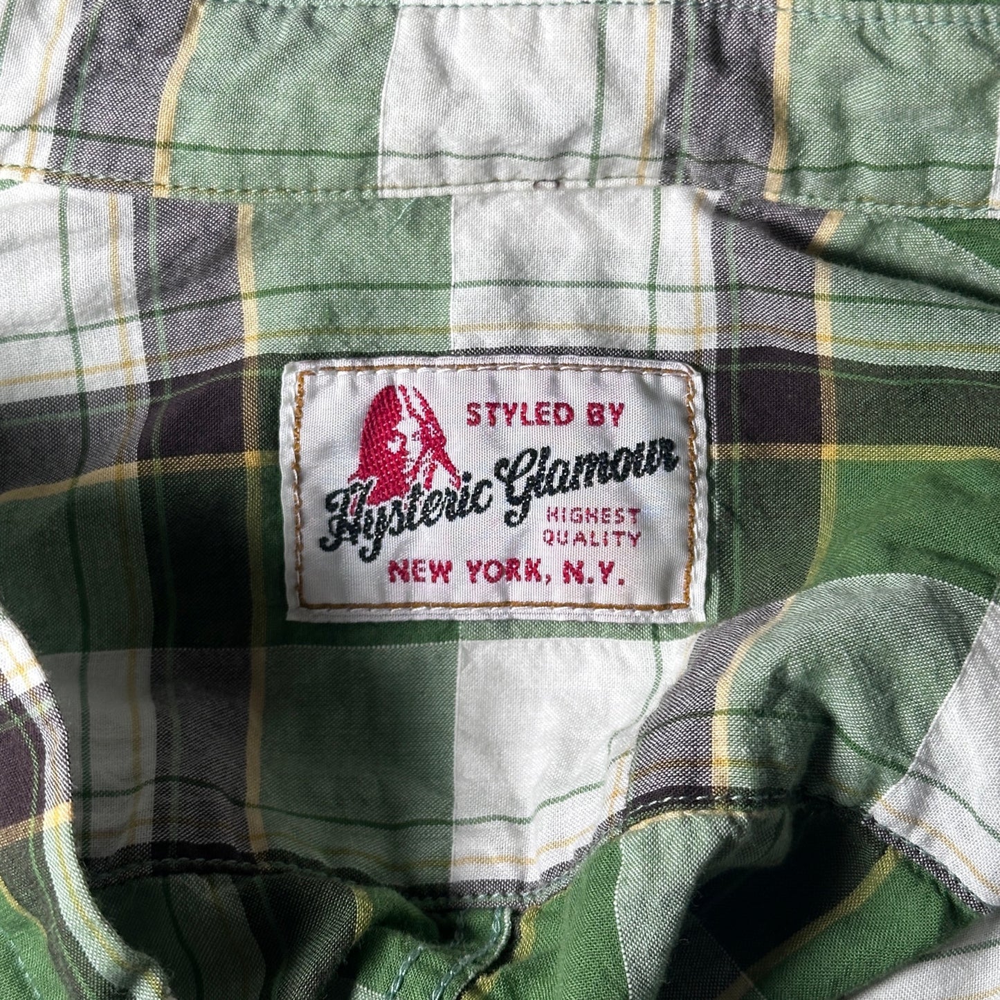 Hysteric Glamour Green/White Plaid Cherry Flannel