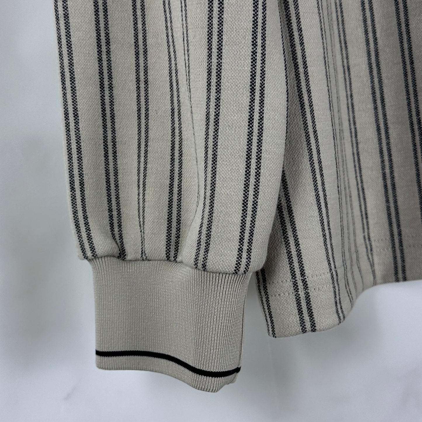Metalwood Studio Striped LS Polo Quarter Zip