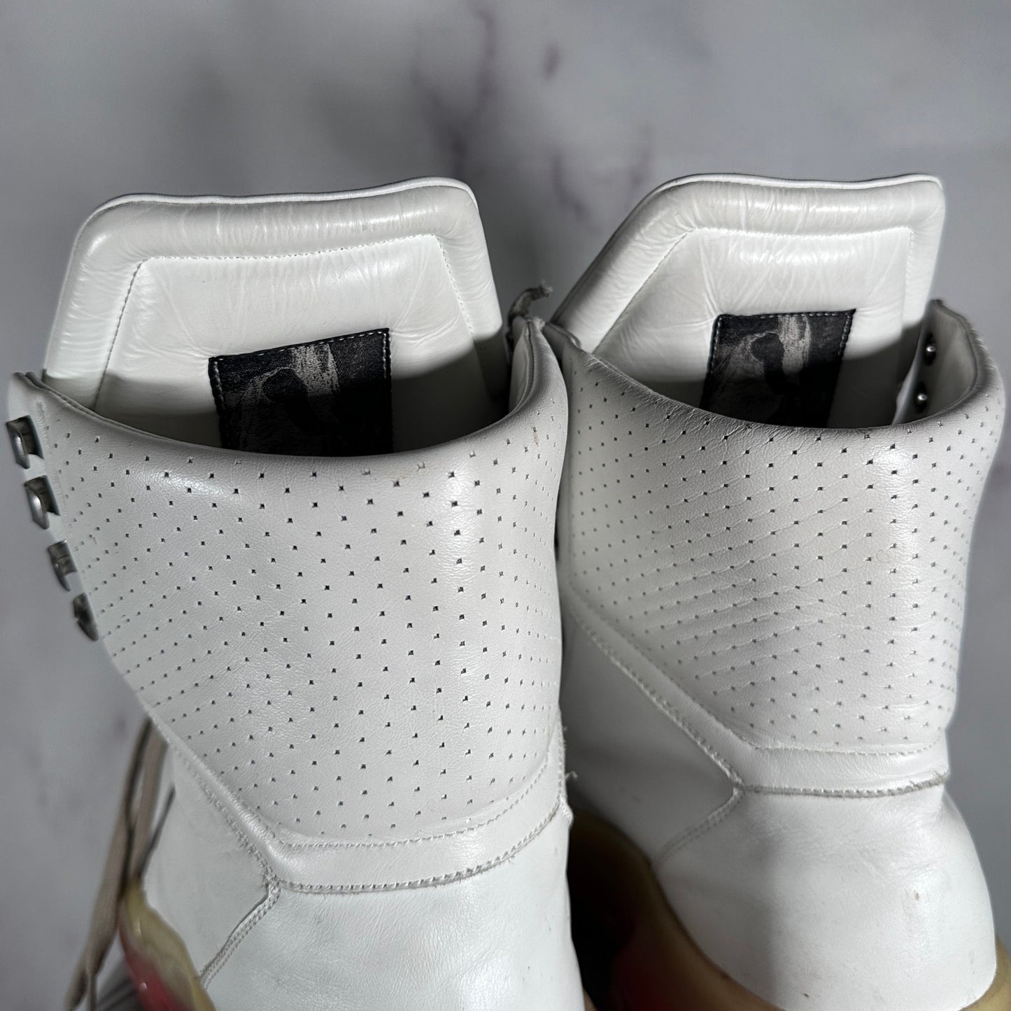 Rick Owens S/S21 Tecuatl White Bozo Hiking Boots